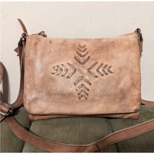 Latico Leather PECK Cognac Crossbody Bag with Magnetic Closure/Adjustable Strap